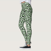 Collants imprimé léopard vert menthe et noir (Gauche)