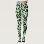 Collants imprimé léopard vert menthe et noir (Devant)