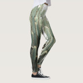 Collants imprimés de plante succulente verte funky (Droite)