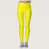 Collants Jaune Citron avec Rayure Latérale Noire (Devant)