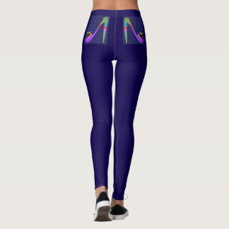 Collants Logo Talons Hauts Bleu Foncé