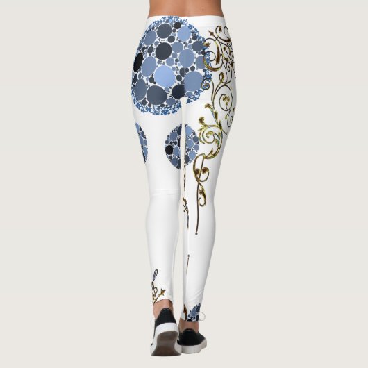 collants longs bleu or blanc (Dos)