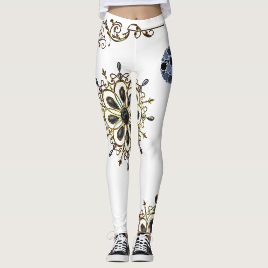 collants longs bleu or blanc (Devant)