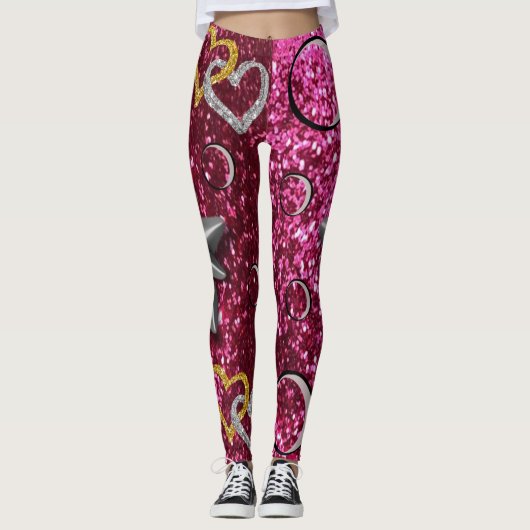 collants longs en or argent rose (Devant)