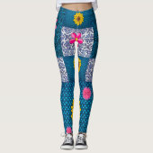 collants longs floraux bleu ciel (Devant)