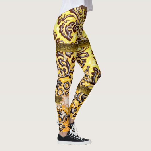 collants longs marron jaune adolescent (Droite)
