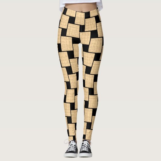 Collants longs noir et beige (Devant)