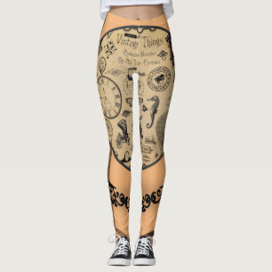 collants longs orange foncé noir