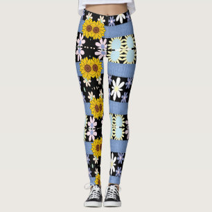 Collants longs pour dames floraux