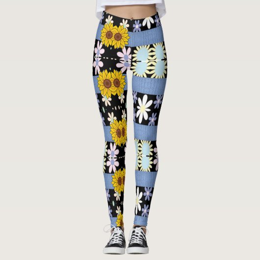 Collants longs pour dames floraux (Devant)