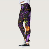 Collants Neon Halloween Chat Noir et Fantôme (Gauche)