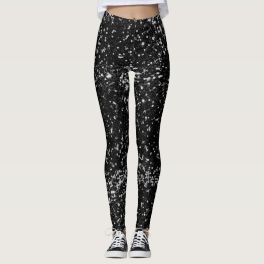 Collants noir à paillettes fausses (Devant)