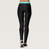 Collants noirs à rayure latérale bleu sarcelle Cho (Dos)