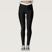 Collants noirs à rayure latérale rouge et blanche (Devant)