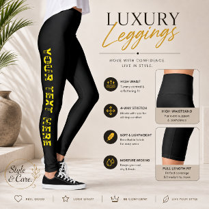 Collants noirs à texte personnalisé pour un confor