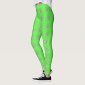 Collants noirs abstraits vert citron (Gauche)