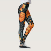 Collants noirs avec des fleurs orange vibrantes  (Droite)