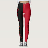 Collants noirs rouges citation amour verbe s'entra (Devant)