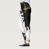 Collants Notes de musique Or Noir et Blanc (Gauche)