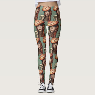 collants pantalons champignons rétro fantaisistes