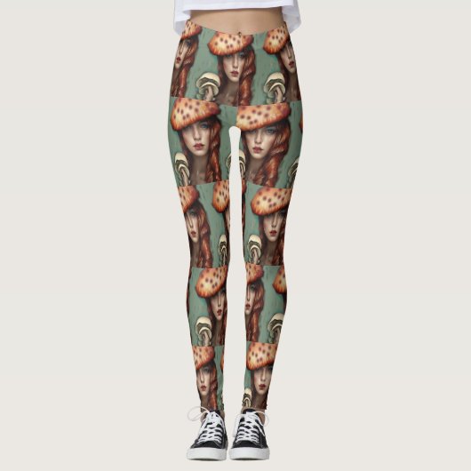 collants pantalons champignons rétro fantaisistes (Devant)