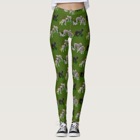 Collants Prairie aux Agneaux (Vert) (Devant)