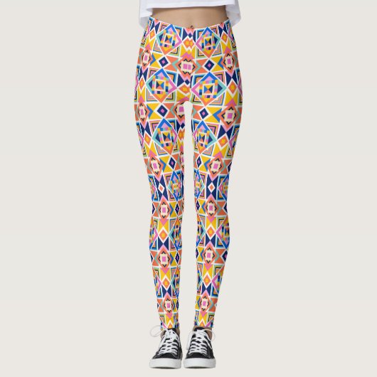 Collants présentant un motif géométrique vibrant (Devant)