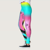 Collants rayés à motif flamant rose (Gauche)