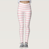 Collants rayés bébé rose et blanc (Devant)