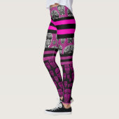 Collants rayés crâne sucre rose (Gauche)