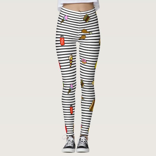 Collants rayés Fast Food (Devant)