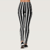 Collants rayés noir et blanc avec texte personnali (Dos)