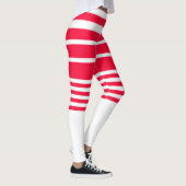 Collants rayés rouge et blanc effet short (Droite)
