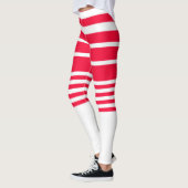 Collants rayés rouge et blanc effet short (Gauche)