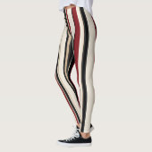 Collants rayés rouge, noir et crème (Gauche)