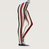 Collants rayés rouge, noir et crème (Droite)