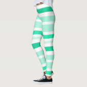 Collants rayés sarcelle et blanc (Gauche)