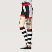 Collants rayés tatouage de crâne (Gauche)