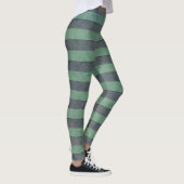 Collants rayés vert moyen et gris foncé (Droite)