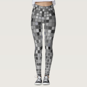 Collants Rétro à Motif Miroir Boule à Facettes