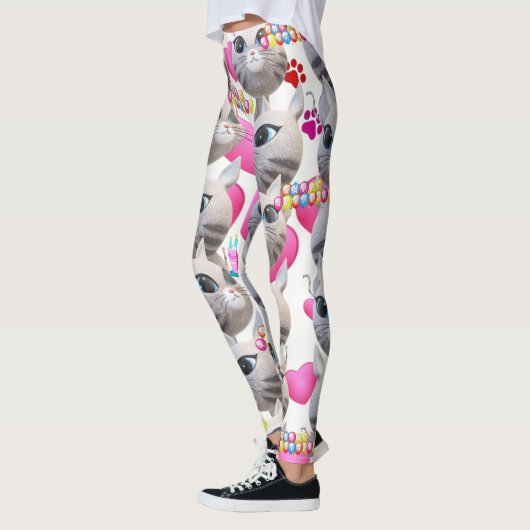 Collants Rose Chat Blanc (Gauche)