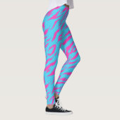 Collants rose flamboyant avec fond bleu clair (Droite)