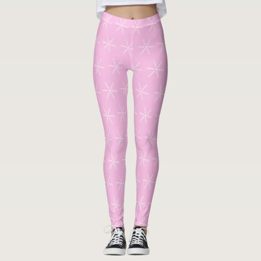Collants rose flocon de neige de base (Devant)