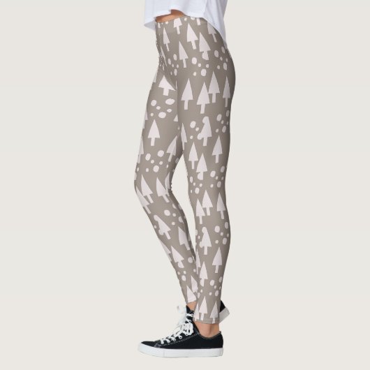 Collants rose marron neige de Noël (Gauche)
