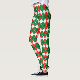 Collants Rouge Et Vert Argyle