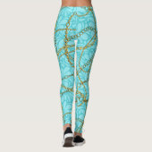 Collants sarcelle opulents avec chaînes dorées (Dos)