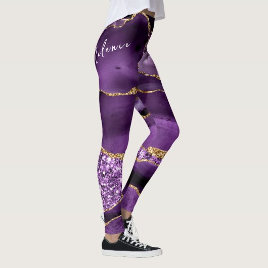 Collants scintillants or et violet personnalisés a (Droite)