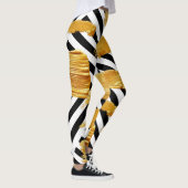 Collants Stripe Gold Noir & Blanc  (Droite)
