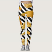 Collants Stripe Gold Noir & Blanc  (Devant)