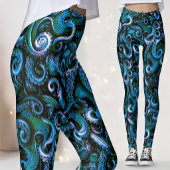 Collants Tentacules de Pieuvre Bleus et Verts